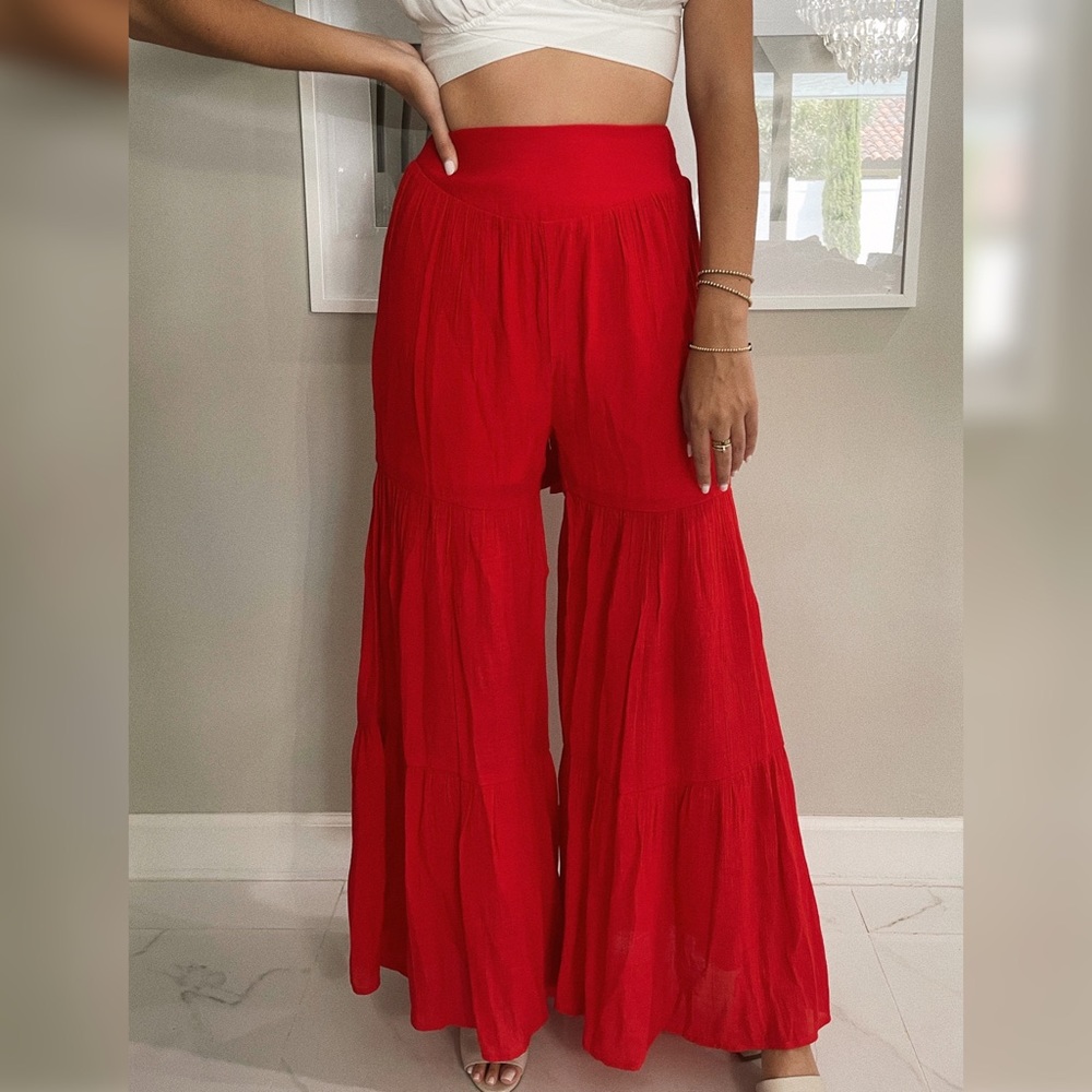 (Never Worn) Red Wide Leg Pants